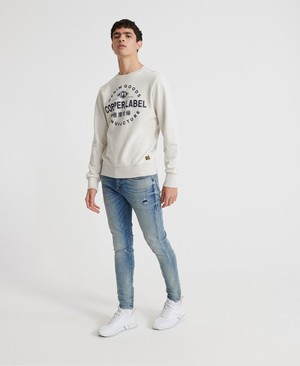 Superdry 02 Travis Skinny Férfi Farmer Világos Kék | VMBET1265